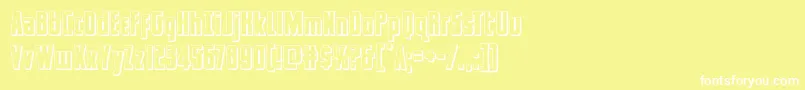 captcanaveral3d Font – White Fonts on Yellow Background