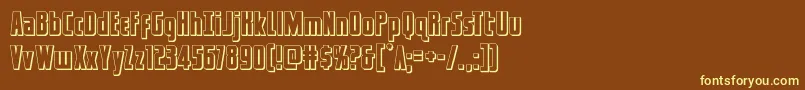 captcanaveral3d Font – Yellow Fonts on Brown Background