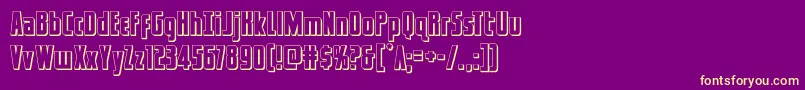 captcanaveral3d Font – Yellow Fonts on Purple Background