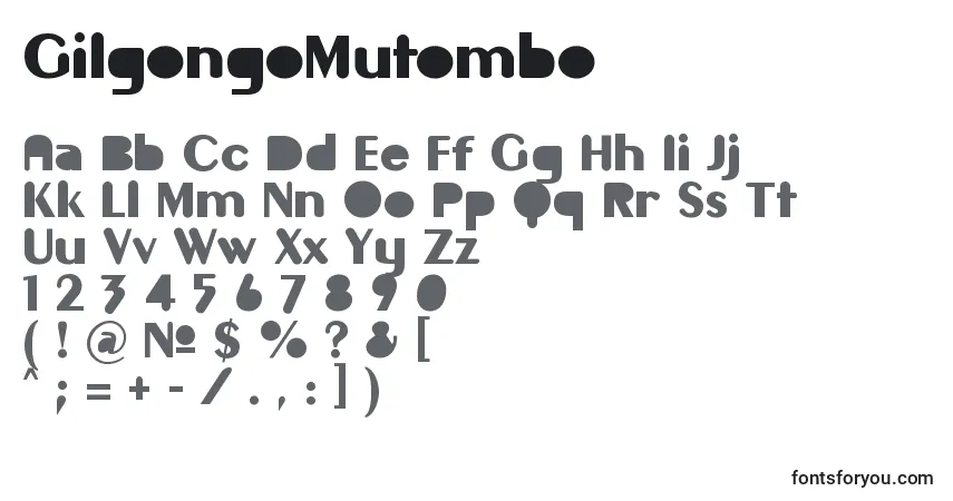 A fonte GilgongoMutombo – alfabeto, números, caracteres especiais