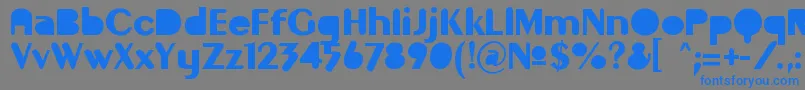 GilgongoMutombo-Schriftart – Blaue Schriften auf grauem Hintergrund