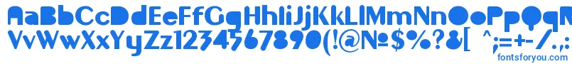 フォントGilgongoMutombo – 白い背景に青い文字