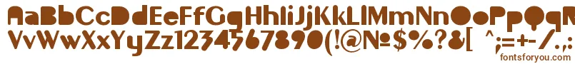 GilgongoMutombo-Schriftart – Braune Schriften auf weißem Hintergrund