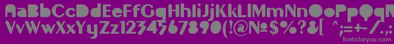 GilgongoMutombo-Schriftart – Graue Schriften auf violettem Hintergrund