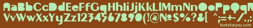 GilgongoMutombo-fontti – vihreät fontit ruskealla taustalla