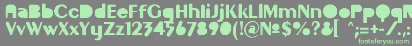フォントGilgongoMutombo – 灰色の背景に緑のフォント