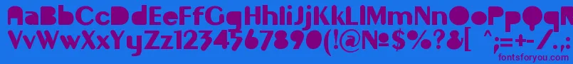 GilgongoMutombo Font – Purple Fonts on Blue Background