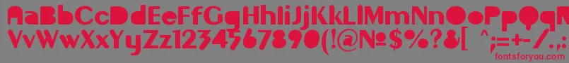 GilgongoMutombo-Schriftart – Rote Schriften auf grauem Hintergrund