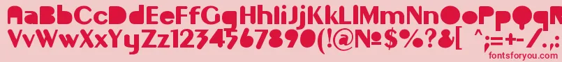 GilgongoMutombo-Schriftart – Rote Schriften auf rosa Hintergrund
