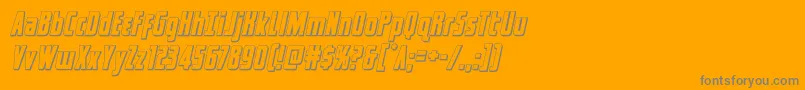 captcanaveral3dital-Schriftart – Graue Schriften auf orangefarbenem Hintergrund