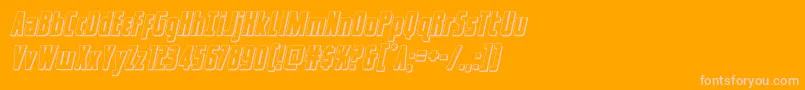 captcanaveral3dital-Schriftart – Rosa Schriften auf orangefarbenem Hintergrund