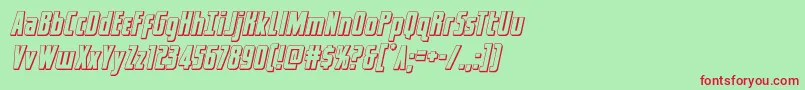 フォントcaptcanaveral3dital – 赤い文字の緑の背景