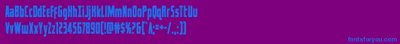 フォントcaptcanaveralcond – 紫色の背景に青い文字