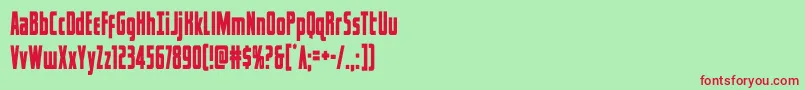 captcanaveralcond Font – Red Fonts on Green Background