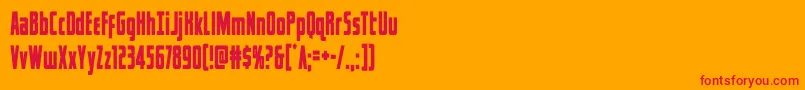 captcanaveralcond Font – Red Fonts on Orange Background