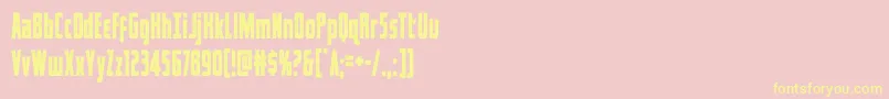 captcanaveralcond-Schriftart – Gelbe Schriften auf rosa Hintergrund