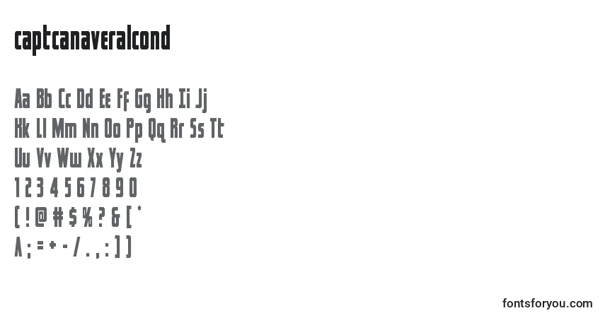 Шрифт Captcanaveralcond (122773) – алфавит, цифры, специальные символы