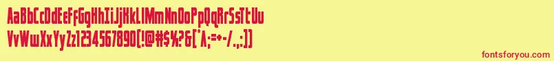 captcanaveralcond Font – Red Fonts on Yellow Background