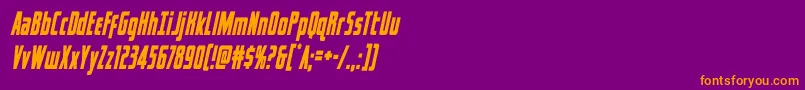 Шрифт captcanaveralcondital – оранжевые шрифты на фиолетовом фоне