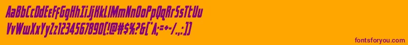 Weitere Informationen zur captcanaveralcondital-Schriftart captcanaveralcondital-Schriftart – Violette Schriften auf orangefarbenem Hintergrund