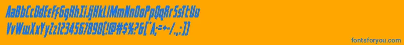 captcanaveralcondital Font – Blue Fonts on Orange Background