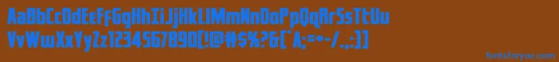 フォントcaptcanaveralexpand – 茶色の背景に青い文字