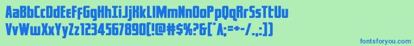captcanaveralexpand Font – Blue Fonts on Green Background