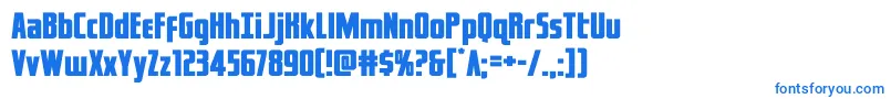 captcanaveralexpand-Schriftart – Blaue Schriften auf weißem Hintergrund