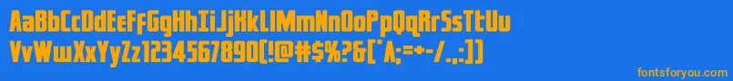 captcanaveralexpand Font – Orange Fonts on Blue Background