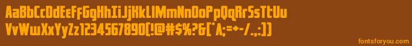 captcanaveralexpand Font – Orange Fonts on Brown Background