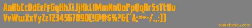 フォントcaptcanaveralexpand – オレンジの文字は灰色の背景にあります。