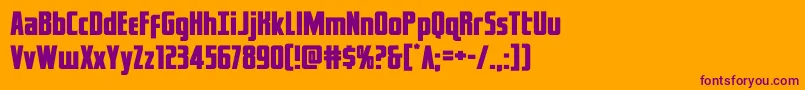captcanaveralexpand Font – Purple Fonts on Orange Background