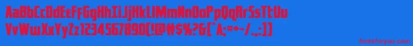 captcanaveralexpand Font – Red Fonts on Blue Background