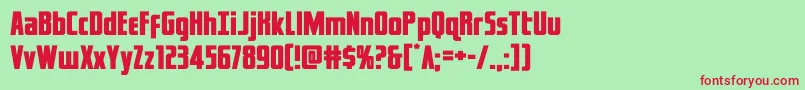 captcanaveralexpand Font – Red Fonts on Green Background