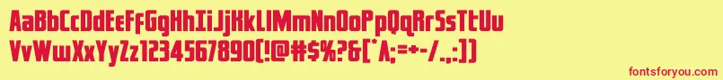 captcanaveralexpand Font – Red Fonts on Yellow Background