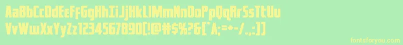 captcanaveralexpand Font – Yellow Fonts on Green Background