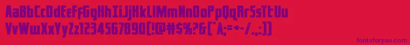 captcanaveralexpand Font – Purple Fonts on Red Background