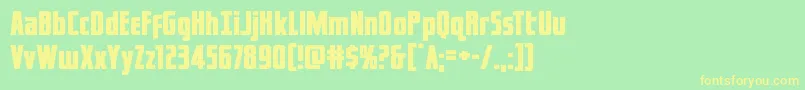 captcanaveralexpand Font – Yellow Fonts on Green Background