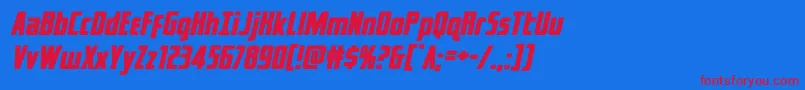 captcanaveralexpandital Font – Red Fonts on Blue Background