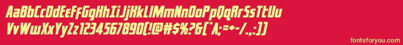 captcanaveralexpandital Font – Yellow Fonts on Red Background