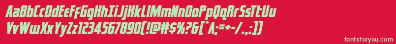 captcanaveralexpandital Font – Green Fonts on Red Background