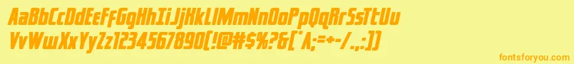 captcanaveralexpandital Font – Orange Fonts on Yellow Background