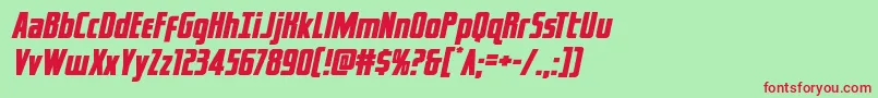 captcanaveralexpandital Font – Red Fonts on Green Background