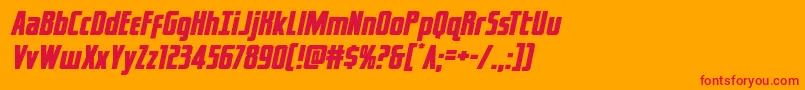 captcanaveralexpandital Font – Red Fonts on Orange Background