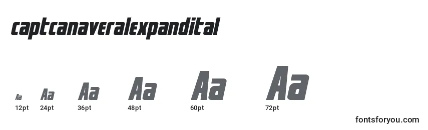 Размеры шрифта Captcanaveralexpandital (122779)