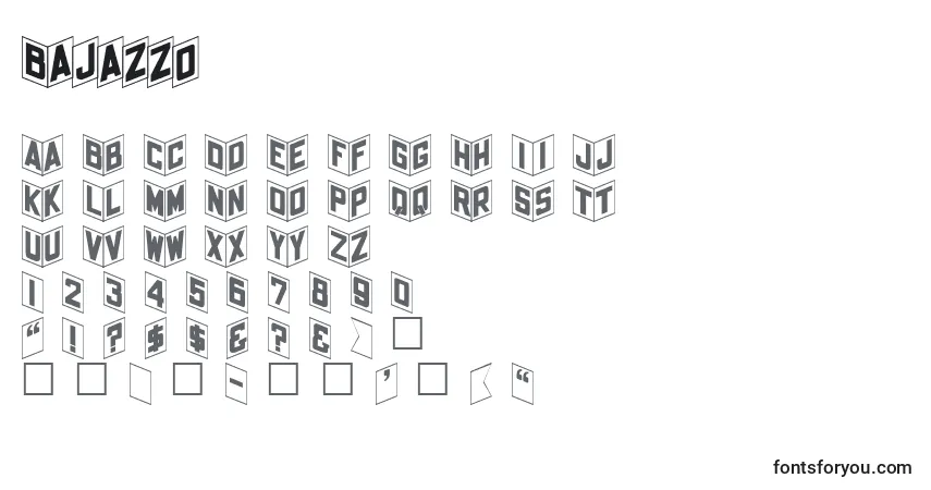 Шрифт Bajazzo – алфавит, цифры, специальные символы