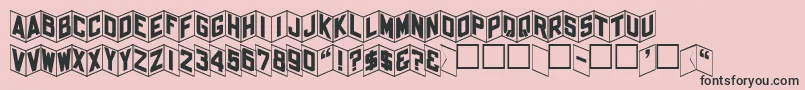 Bajazzo-Schriftart – Schwarze Schriften auf rosa Hintergrund