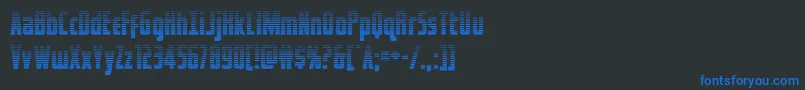 フォントcaptcanaveralgrad – 黒い背景に青い文字