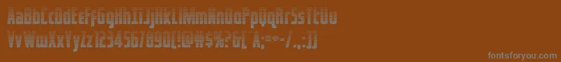 captcanaveralgrad-fontti – harmaat kirjasimet ruskealla taustalla