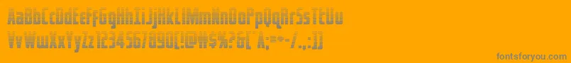 captcanaveralgrad-fontti – harmaat kirjasimet oranssilla taustalla